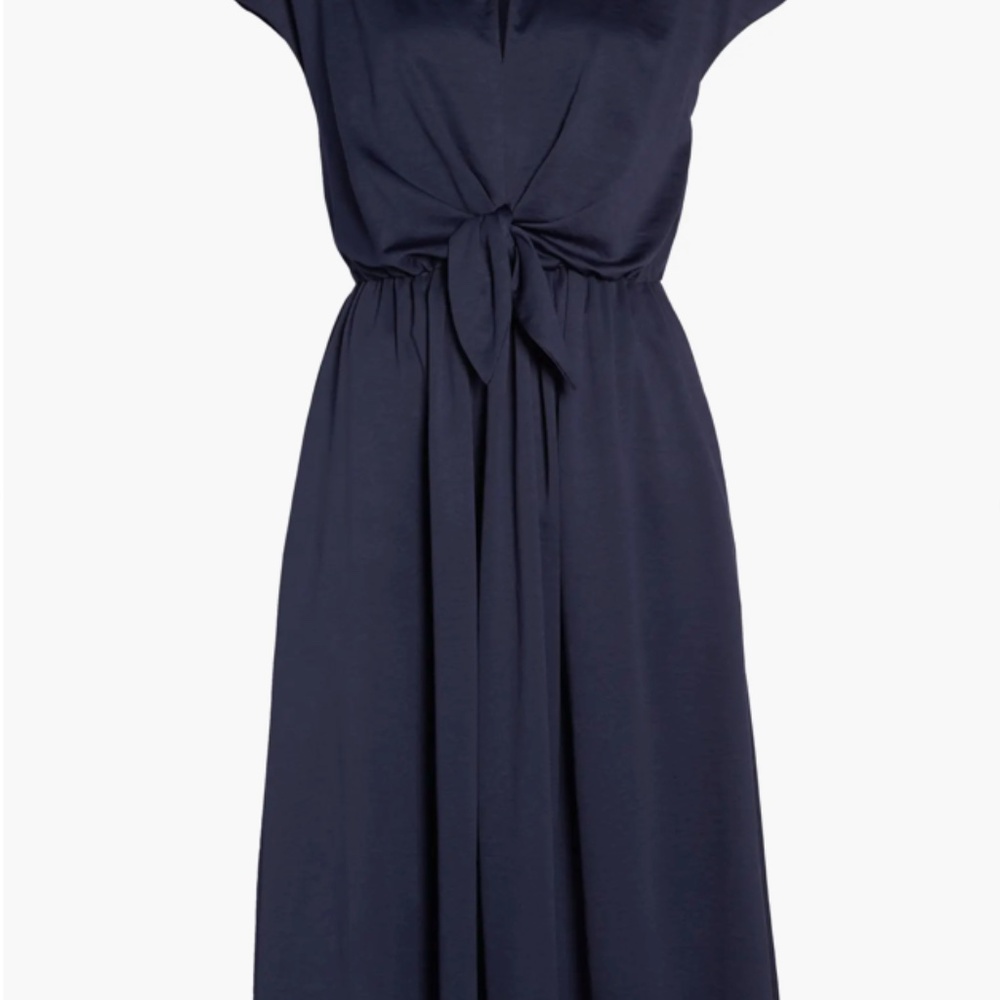 Margie Tie Waist Satin Midi Dress - Picture 6 of 9